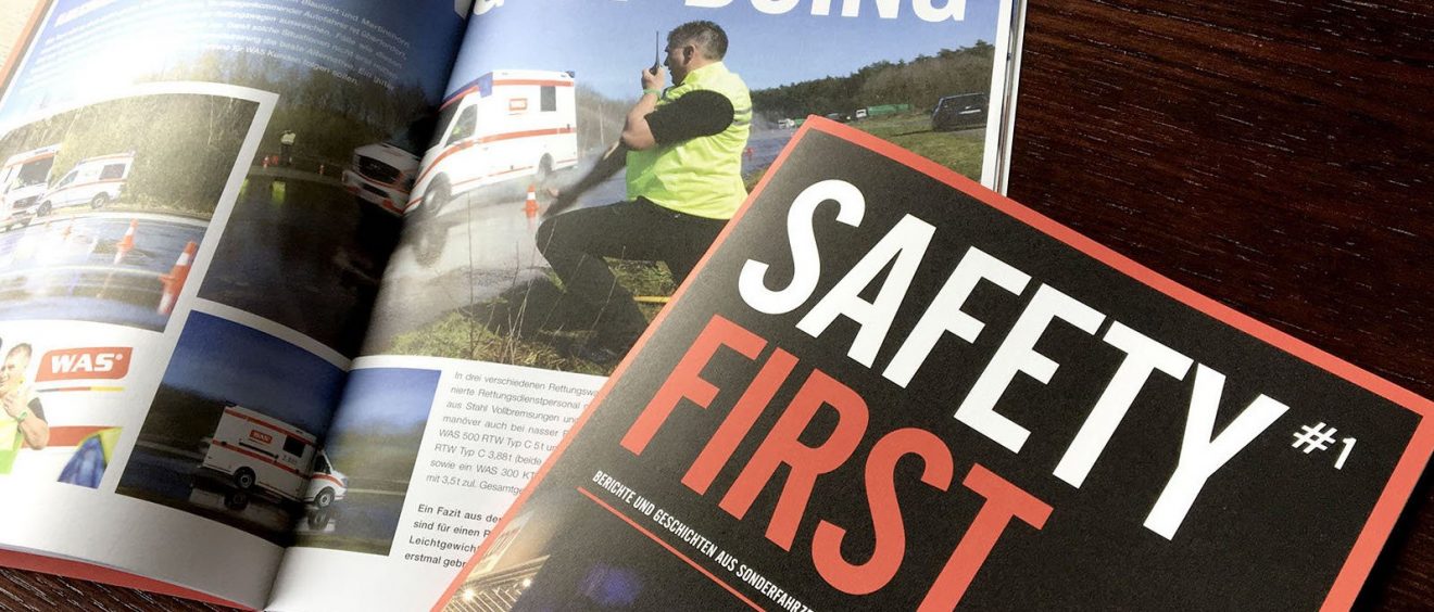 Safety First, das Kundenmagazin der Wietmarscher Ambulanz und Sonderfahrzeugs, WAS