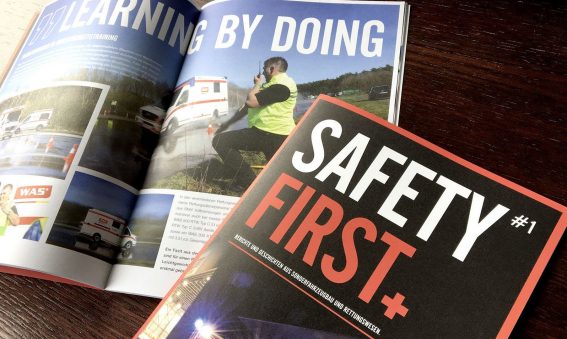 Safety First, das Kundenmagazin der Wietmarscher Ambulanz und Sonderfahrzeugs, WAS